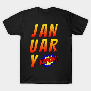 January born comic strips funny gift T-Shirt